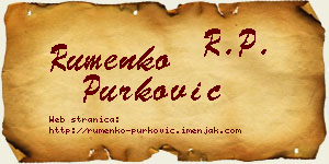Rumenko Purković vizit kartica